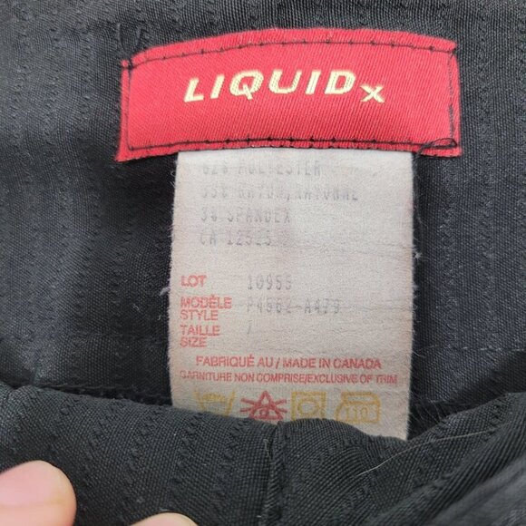 Vintage Liquid Women's 90s Black Flat Front Y2K Striped Flare Leg Pants Size 7 - Picture 2 of 8